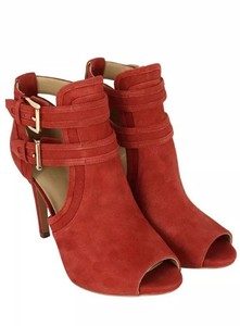 blaze leather peep toe buckle detail booties