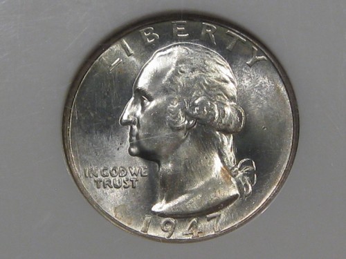 BU GEM 1947-s Silver Washington Quarter NGC MS66. #68 - Picture 2 of 7