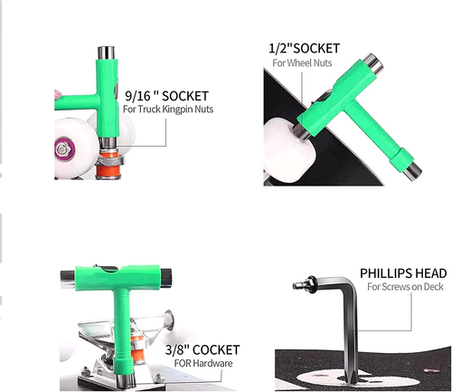 All-In-One Skate Tools Multi-Function Portable Skateboard T Tool, Y Tool or T To - Picture 4 of 4