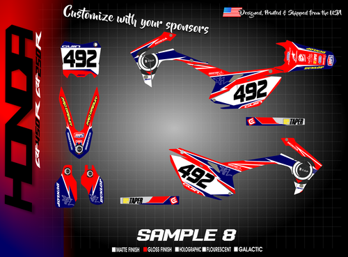 Honda CRF250 and CRF450 Full Custom Graphic Kit - Picture 8 of 24