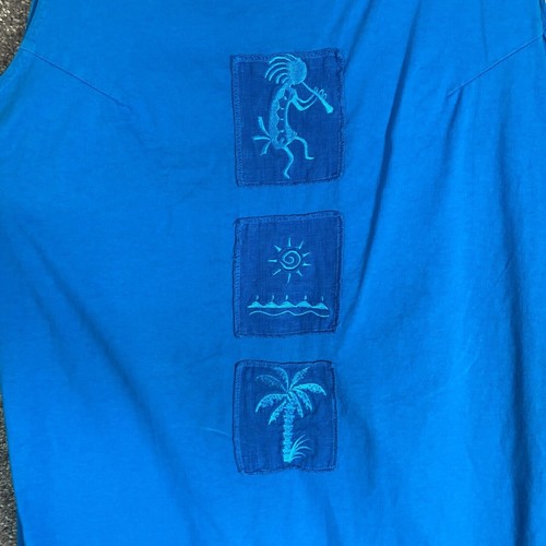 Vintage Kokopelli Midi Dress Womens Large Southwest Artsy Southwest Coastal 90s - Picture 12 of 15