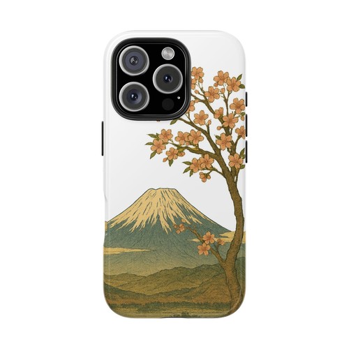 Cute Japanese Mount Fuji Cherry Blossom Tough Phone Case, Outdoor Lovers Gift, - 第 6/97 張圖片