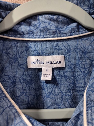 Peter Millar Langarmshirt mit Knopfleiste Herren Large All Over Blumenmuster - Bild 3 von 11
