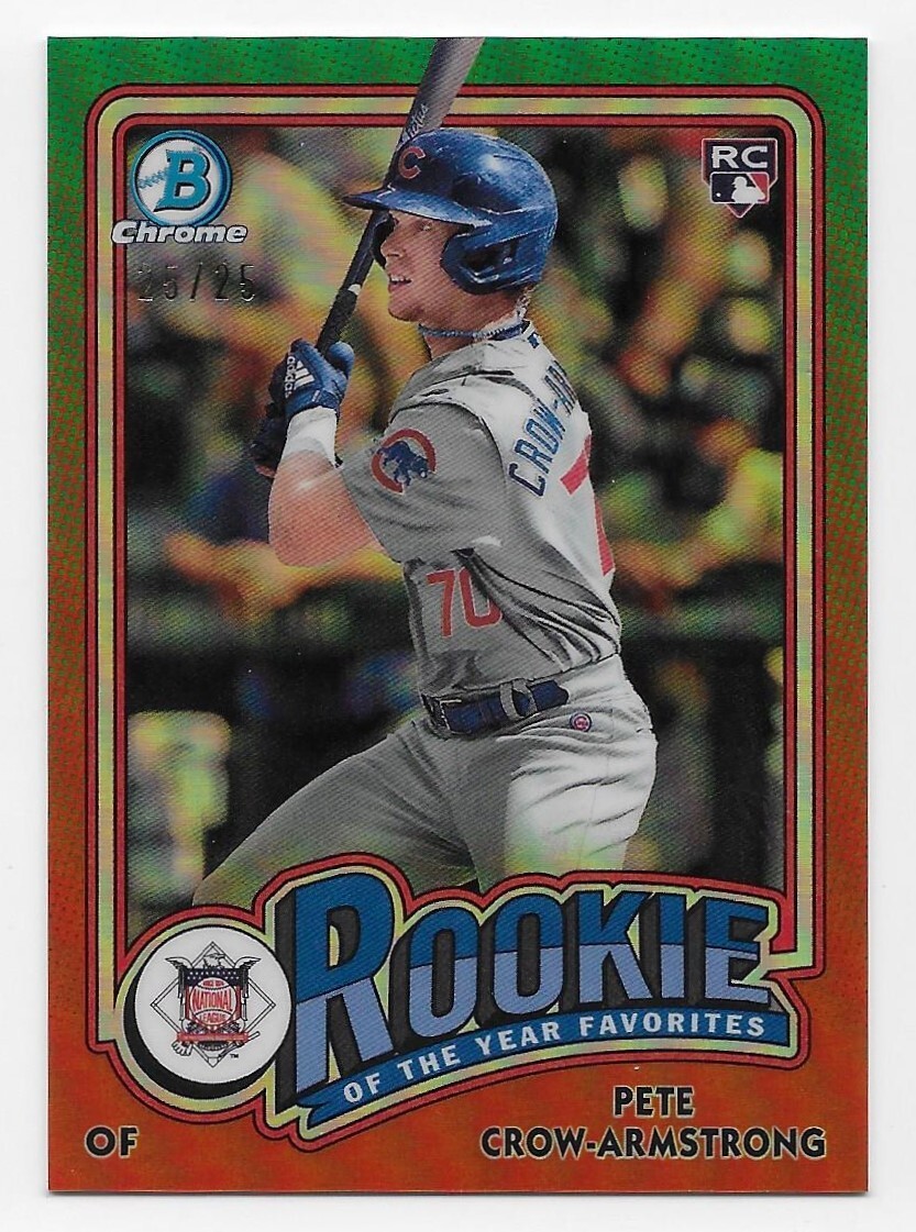 2024 Bowman Pete Crow Armstrong Rookie Of The Year Favorites RC Orange 25/25