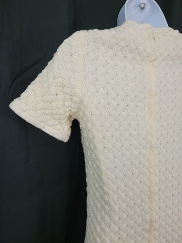 Vintage Cream Crocheted Dress w Lining & Zipper Back Teen Size 14?/Adult XXS? - Picture 10 of 17