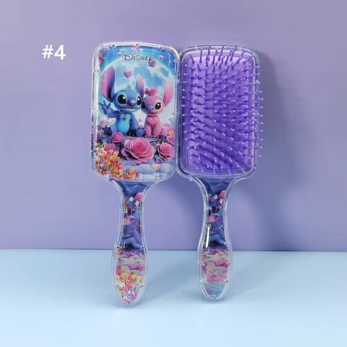 1pc Disney Lilo Stitch Massage Brush Kawaii Anime Shiny Glitter Shake Hair Comb - Picture 10 of 14