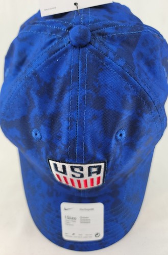 USA United States National Soccer Team Nike Heritage86 Wave Blue Cap Hat OSFM - Picture 6 of 9