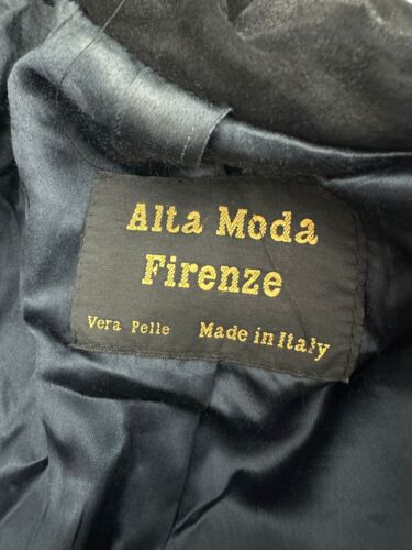 Alta moda Firenze Jacket Genuine Leather Used Woman Size 44 Midnight Blue LLV248 - Picture 2 of 11