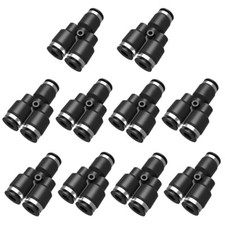 Push To Connect Air Fittings Tube 1/2" Od Air Line Splitter Union Push 10Pack