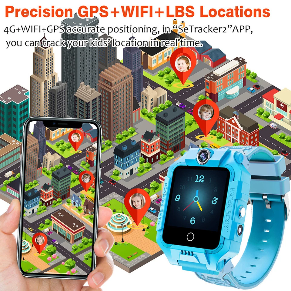 Kids 4G Smart Watch Dual Camera 360° Rotating Video Call SOS GPS LBS Anti-lost - Image 4 of 4