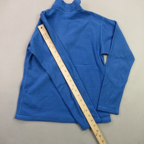 Patagonia Sweater Girls Large Fleece Long Sleeve 1/4 Zip Stripes Blue - Picture 9 of 10