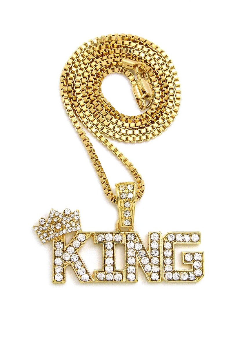 Crown KING Word Pendant 24