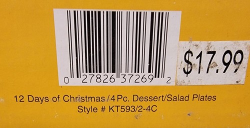 Sakura 12 DAYS OF CHRISTMAS (9 - 12) Boxed Salad plate set of 4, 8 1/4", New NWT - Picture 12 of 16