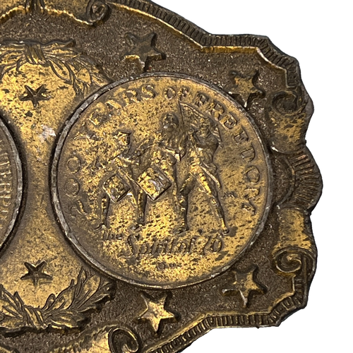Vintage Belt Buckle Lewis Buckles Chicago Bicentennial Spirit Of 76 Coins Brass - Picture 3 of 5