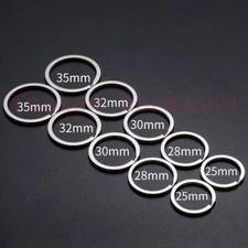 Stainless Steel Key Ring Flat Ring Solid Round Wire Keyring Key chain 15-35mm