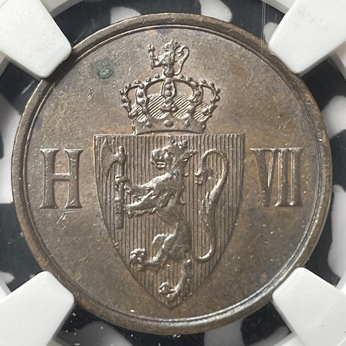 1907 Norway 2 Ore NGC MS62BN Lot#A7347 Nice UNC! - Picture 2 of 3