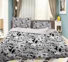 3D Vintage Black White Abstract Figure Mask Quilt Cover Set Bedding Set Duvet