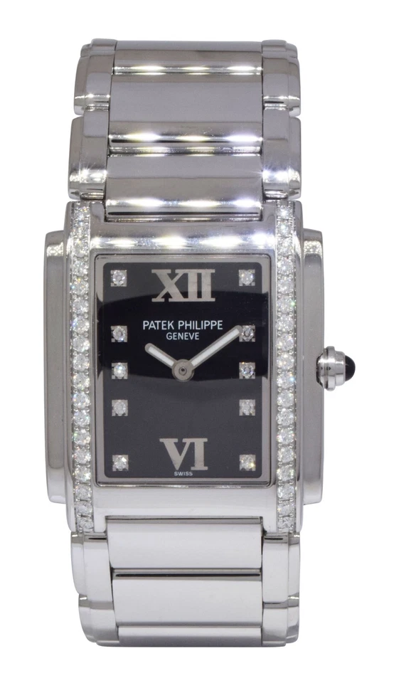 Patek Philippe Twenty~4 Steel & Diamond Forever Black Ladies Watch 24 4910/10A - Image 2 of 4