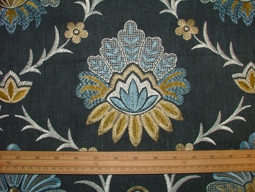 Cortina De Tela Bordada Floral Amadore Con Uso Para Cojines Y Persianas - Imagen 9 de 16