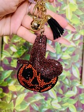 New Halloween Pumpkin Bling Keychain Bling With Lobster Clip And Key ring