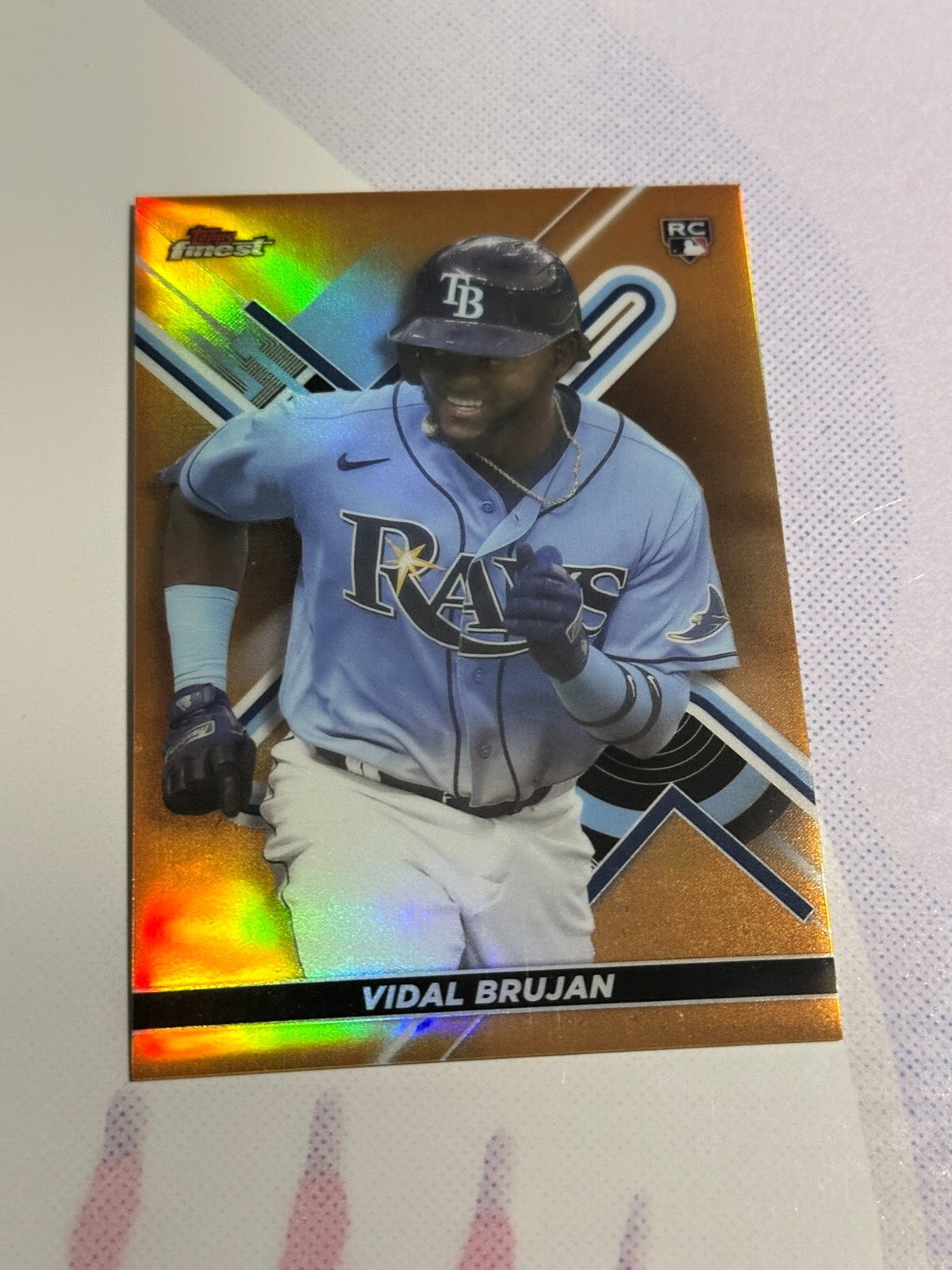 2022 Topps Finest - #3 Vidal Brujan (RC) Orange Refractor /25