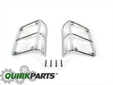 2007-2018 Jeep Wrangler JK Rear Taillamp Guards Set of 2 CHROME MOPAR OEM NEW