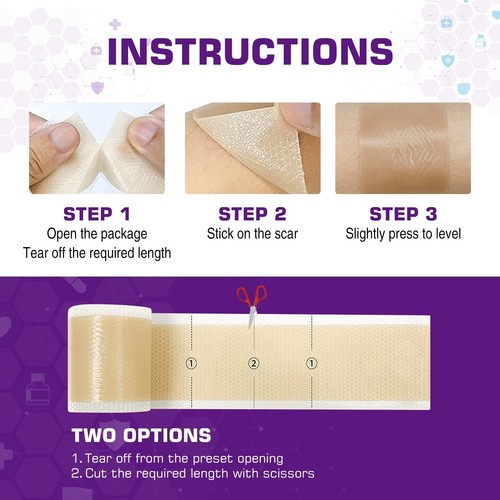 Silicone Scar Sheets(1.6 x 120"Roll) Scar Removal Silicone Scar Tape for Soft... - Picture 5 of 6
