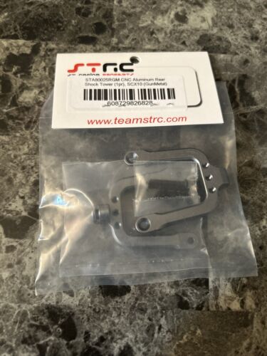 (b2) STRC Aluminum Rear Shock Tower Gun Metal SCX10 (2) STA80025RGM