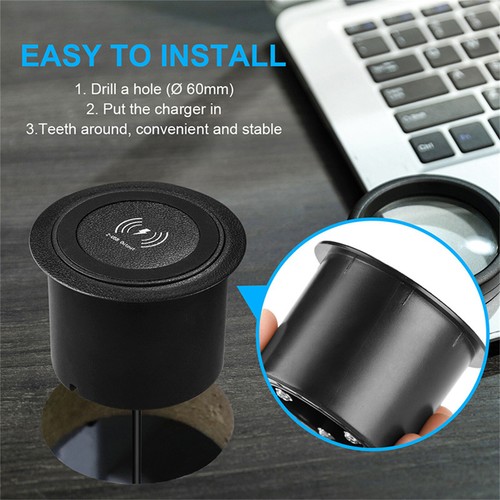 3 In 1 Embedded Quick Charger USB Desktop Wireless Charger For Wireless Charging - Picture 5 of 11