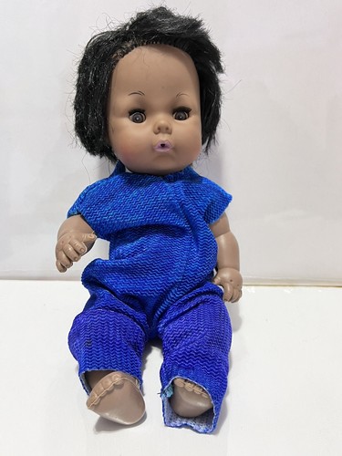 Vtg African American EEgEE Drink Wet  Rubber Plastic 9 Inch Boy Doll Sleepy Eyes - Picture 2 of 18