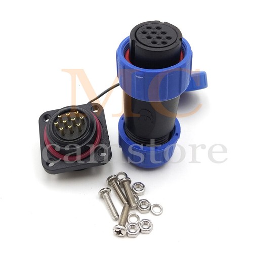 SP21 10Pin Panel Mount Reverse Gender IP68 Plug & Socket Connector 500V/5A - Picture 3 of 8