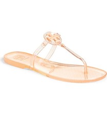 New in Box Tory Burch Mini Miller Jelly Thong Sandals PEACH Pink US 8 AUTHENTIC