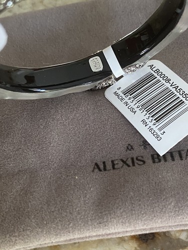 100% Authentic Alexis Bittar Solanales Crystal Smokey Lavender Lucite Bracelet - Picture 7 of 11
