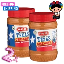 H‑E‑B Made in Texas Creamy Peanut Butter 18 oz (2x)