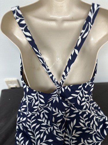 Traje de baño Tankini Lands End Plus talla 24W 2 piezas azul marino blanco sujetador forrado - Imagen 5 de 8