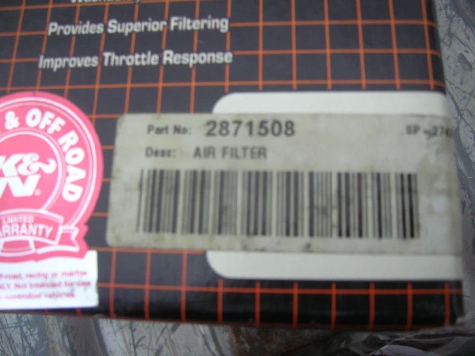 K&N HIGH - FLOW AIR FILTER PART #2871509 - Image 3 of 3