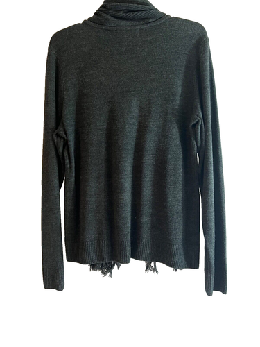Karen Scott Sweater Women Sz L Embellished Dk Charcoal L-Sleeve Acrylic w/Scarf - Picture 5 of 10