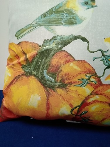 Outdoor Throw Pillows Set of 2 with Pumpkin/Sunflower/Bird - Picture 3 of 8