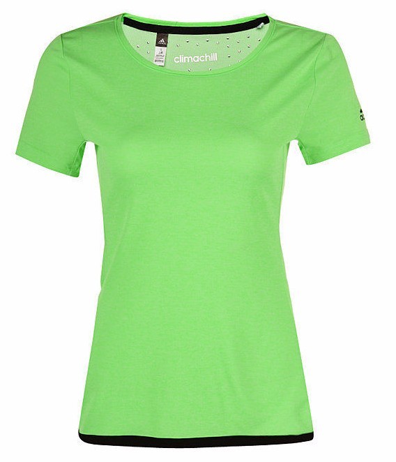 New Adidas ClimaChill Running Top T Shirt Green Ladies Womens Gym Fitness eBay
