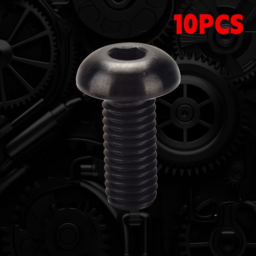 10x Titanium Water Bottle Cage Bolt Button Head Black M5x12MM Allen Key Bolts - Picture 11 of 13