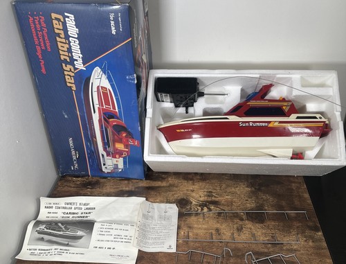 1990 Nikko Caribic Star RC Boat 1/20 Scale With REMOTE UNTESTED For Parts As Is - 第 1/22 張圖片