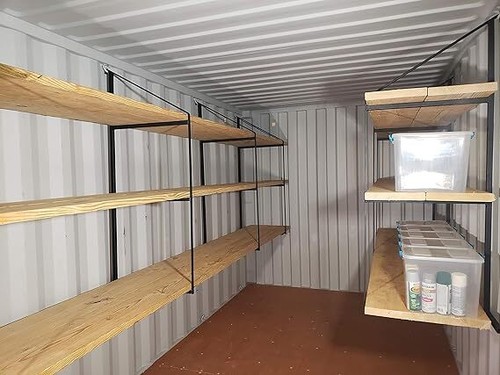 2 Pairs Cargo Shipping Container Shelving Shelf Brackets Powder Coated Universal - Picture 6 of 14