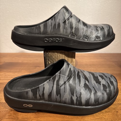 OOFOS WOMEN'S OOCLOOG LIMITED EDITION CAMO CLOG Size 7 Gray Black $90! - Picture 5 of 12