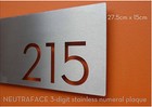 NEUTRAFACE Stainless Steel 3-digit / 4-digit House Number / Numeral Plaque