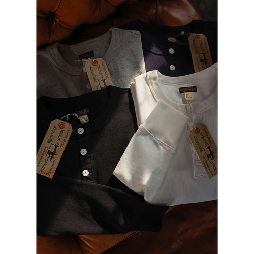 BOB DONG Heavyweight Cotton Men Shirt Long Sleeve Slim Henley Shirt Basic Shirt - Picture 15 of 24