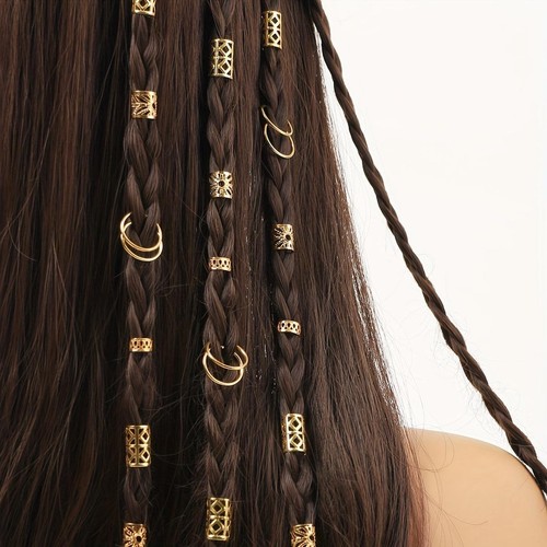 80pcs Hollow Out Hair Ring Diy Hair Style Hair Accessories Loc Hair Jewelry for