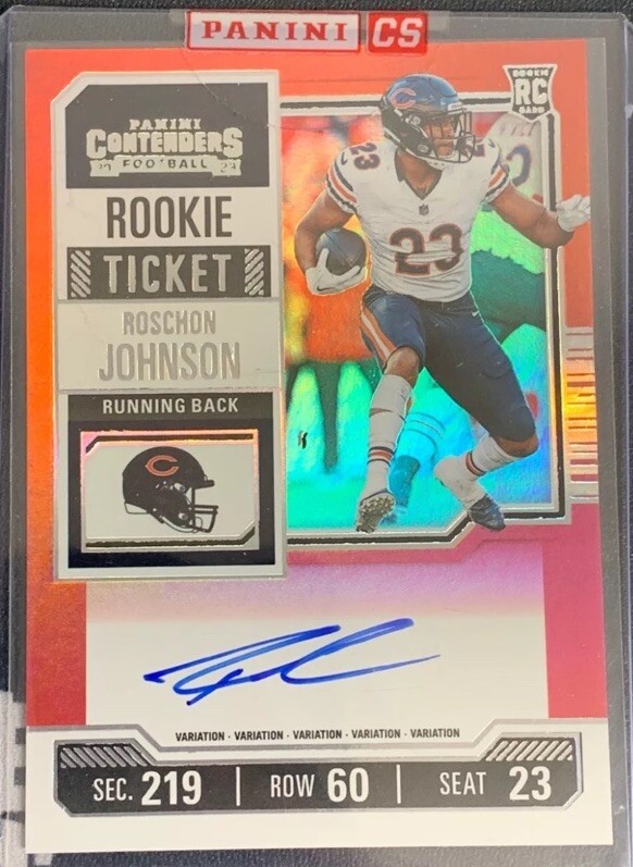 2023 Contenders Rookie Variation Red Zone Ticket FOTL Auto SP Roschon Johnson