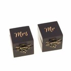 2pc Wood Ring Boxes for Wedding Ceremony Elegant Boho Vintage Ring Bearer Boxes