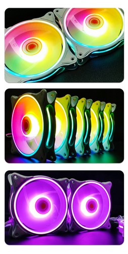 ARGB LED Quiet PC Air Cooling ARGB Fans Computer Case Game PC Cooling Fan 3Pin - Afbeelding 7 van 12