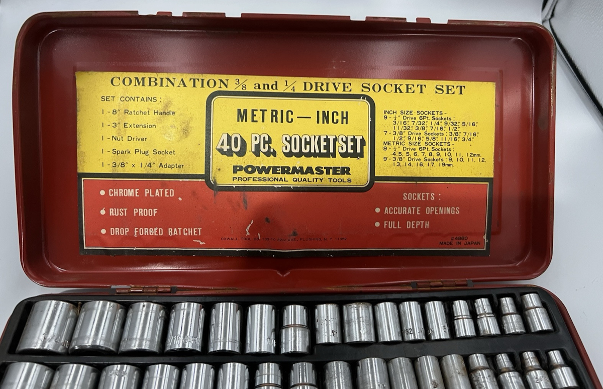VTG Oxwall Tool Powermaster 40 pc Combination Drive Socket Set